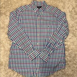 Vineyard Vines Blue and Pink Checkered Shirt